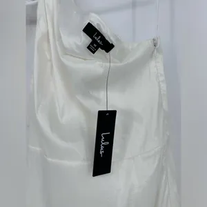 NWT Lulus Glorious Adoration White Taffeta One-Shoulder Bow Mini Dress thumbnail 6