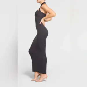Skims Fits Everybody Wrap Long Slip Dress - Onyx Size Small NWT Authentic thumbnail 2