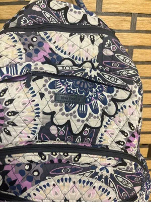 Vera Bradley purple and navy floral backpack thumbnail 3