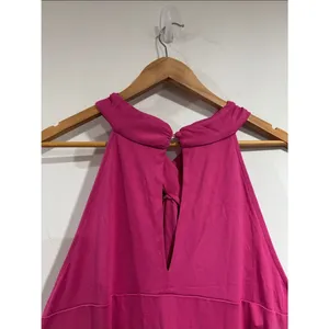 Pink halter cross cross stretch dress maxi sleeveless xl NEW thumbnail 4