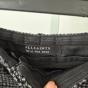 AllSaints Mara Puppytooth Trousers Grey Black Houndstooth Wool Blend Womens 8‎ thumbnail 5