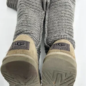 UGG Australia Cardy Classic Knit Tall Sweater Boots Gray Women Size 7 thumbnail 7