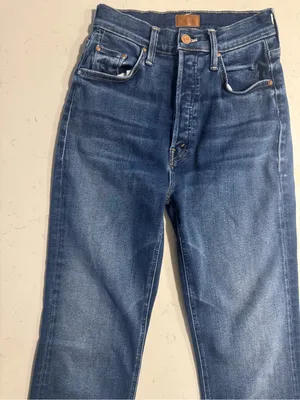 Mother The Tripper Ankle Fray Jeans Size 25 Blue Crop Raw Hem Premium Denim thumbnail 5