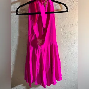 Amanda Uprichard Fuchsia Halter 100% Silk Dress colorful mini halter designer S thumbnail 6