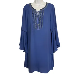 WHITE HOUSE BLACK MARKET Cobalt Cornflower Blue‎ Embroidered Shell and Dress 12 thumbnail 2