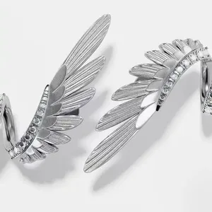 Angel Wings Stud Earrings for Women Silver thumbnail 4