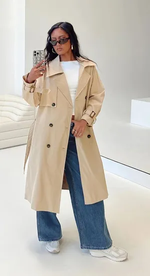 Princess Polly Westwind Trench Coat in Natural thumbnail 1