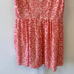 🍁 Betsey Johnson Pink Lace‎ Lined Peter Pan Collared Dress Womens Size 6 thumbnail 6