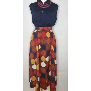 Kate Spade New York Polka Dot Midi Skirt XS Multi Color Elastic Waist A-Line thumbnail 2