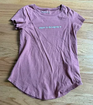 Abercrombie & Fitch Mauve Amour Is The Answer Graphic T-Shirt 100% Cotton XXS thumbnail 1