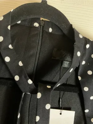 Zara Black White Polka Dot Cutout Neck Short Sleeve Skort Romper Dress Size M thumbnail 4