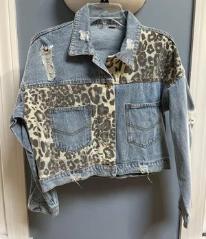 Animal Print Jean Jacket Blue thumbnail 2