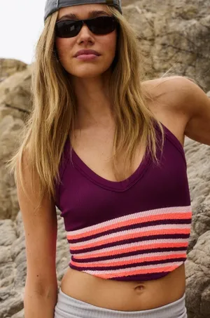 Free People Movement All Clear V-Neck Cami in Deep Mulberry size XS/S NWT thumbnail 1