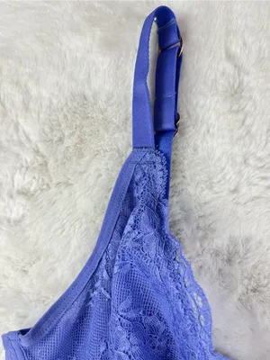 INC Violet Lace Underwire Bra NWT Large Blue thumbnail 4
