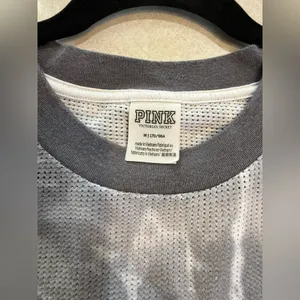 PINK Victoria's Secret Gray and White Tie-Dye Sweatshirt thumbnail 4