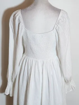 Lulus White Wrap Look Long Sleeve Mini Dress Size Medium thumbnail 4