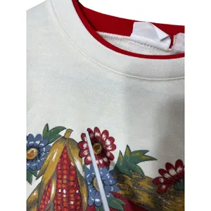 Vintage Bobbie Brooks‎ Cream Floral Print Sweatshirt Women's Size L thumbnail 3