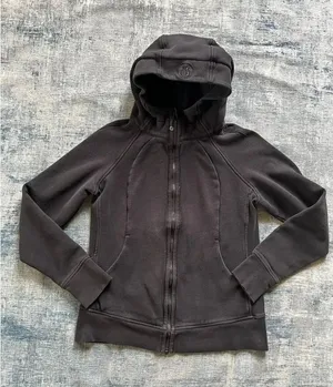 Lululemon Black Light Cotton Fleece Scuba Hoodie Size 12 Style: W4AWMS thumbnail 1