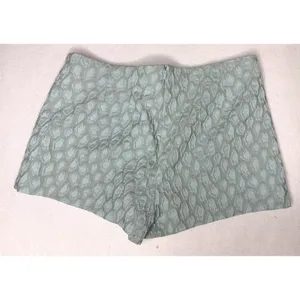 Zara Basic Blue Jacquard Animal Print High Rise Shorts Size Large Zipper Detail thumbnail 6