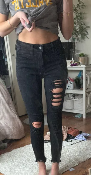 Outfitters Black Ripped Jeans thumbnail 1