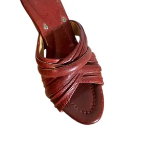 Frye Brown Leather Crisscross Multi Slide Reese Slip On Heels Women Sz 6.5 thumbnail 7
