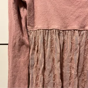 Free People Nitara Pale Pink Tunic Top Mesh thumbnail 5