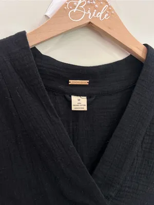Magaschoni Black Gauze Tie-Waist Midi Dress with Side Slit M thumbnail 5