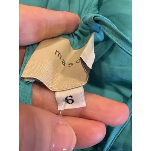 Michelle Mason Teal Midi Asymmetrical hem Silk Dress Size‎ 6 Sundress Wedding thumbnail 7