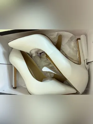 NWT Nine West White Pointed-Toe Leather Pumps thumbnail 9