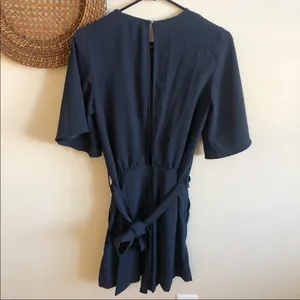 H&M Dark Blue Romper with Tie Belt thumbnail 5