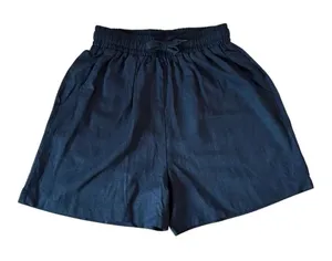 Amazon black high rise linen blend drawstring shorts M thumbnail 1