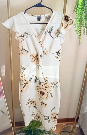 Size S Women's Dresses Floral Print Sleeve Bodycon Dress thumbnail 1