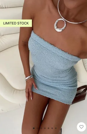 Princess Polly Cloud Strapless Boucle Dress thumbnail 1