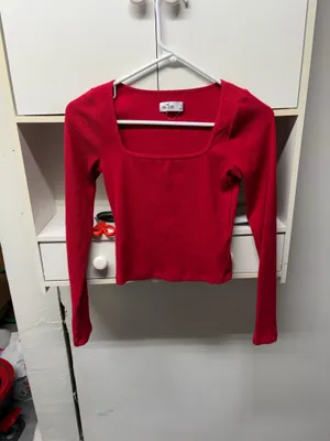 Hollister Ribbed Long Sleeve Top Crop S thumbnail 2