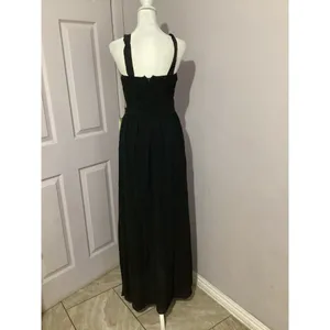 Lucy Paris Black Fit And Flare Maxi Cocktail Dress M thumbnail 3