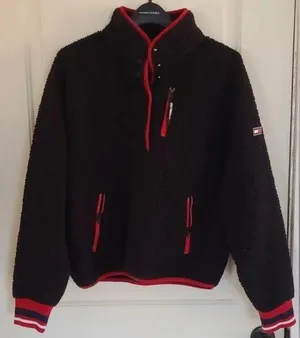 Tommy Hilfiger Black 1/2 Snap Sherpa Fleece Pullover Women's XL thumbnail 1