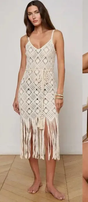 L’agence Haleigh Crochet Cover-Up Dress M thumbnail 1