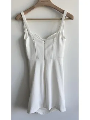 Zara White Ruched Corset Mini Dress Sweetheart Neck Bodycon Size S USA 4 thumbnail 6