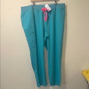 Women New Figs High Waisted Yola Yoga Scrub Pants Surgical Green Plus Size 5XLR thumbnail 6