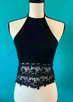 ⭐️ Olivaceous black halter top in size small thumbnail 1