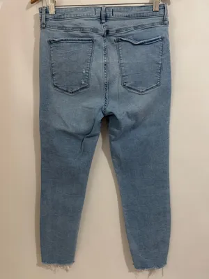 Abercrombie & Fitch Light Blue High-Rise Cropped Button-Fly Jeans Ankle Stretch thumbnail 2