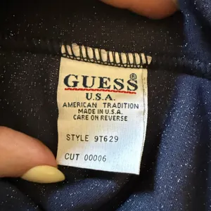 80s Guess by Maurice Marciano One Shoulder Mini Dress Black Gold Sparkles Small thumbnail 6