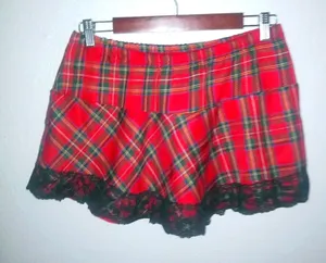 Dreamgirl Scotty Girl S Sexy Mini Mini Skirt in Red Tartan Plaid thumbnail 1