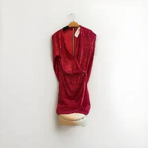 NWT - The Drop Women's Pink Helena Sequin Wrap Dress Pink Size‎ Small thumbnail 2