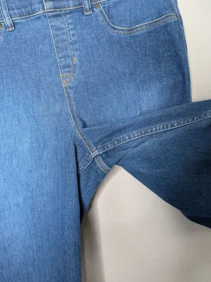 Spanx Womens XL Shapxshape Denim Blue Wide-Leg Crop Jeans 21649q thumbnail 6