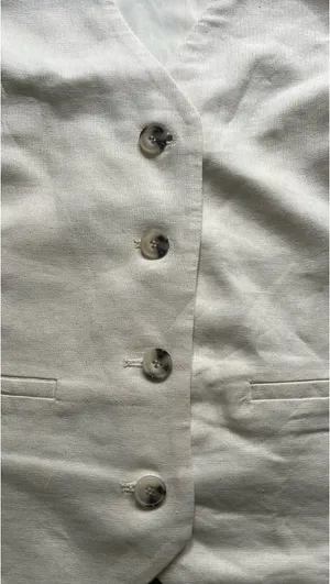 Rachel Zoe Cream Button Down Vest thumbnail 2