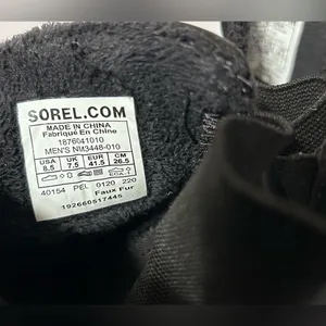 SOREL NM3448-010 black leather-upper waterproof snow/rain boot men size 8.5 thumbnail 9