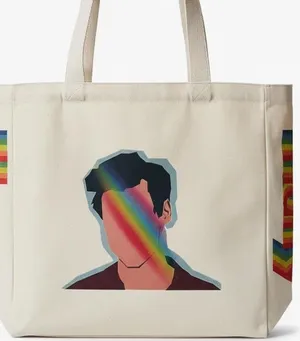 Amazon rainbow harry styles canvas tote bag thumbnail 1