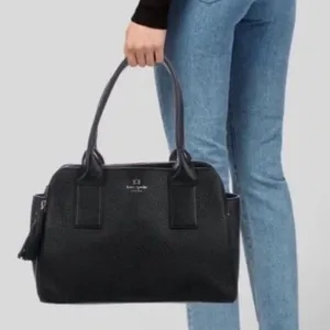 Kate Spade Lydia Southport Ave Shoulder Bag Large New York Black Pebbled Leather thumbnail 1