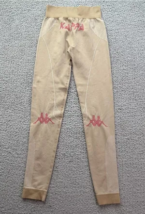 Kappa Leggings Womens Small-Medium Tan Beige Athletic Stretch Jogger Pants Y2K thumbnail 1